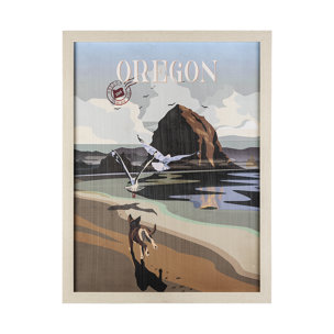 Oregon Go USA (L) by Mercana Studio a Hand Embellished Decograph Framed Art Print