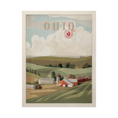 13591 - Ohio Go USA (L) by Mercana Studio a Hand Embellished Decograph Framed Art Print