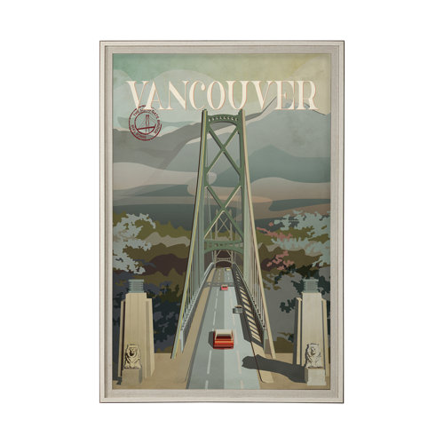 13609 - Vancouver Go Canada (XL) by Mercana Studio a Hand Embellished Decograph Framed Art Print under Glass