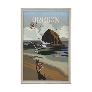Oregon Go USA (XL) by Mercana Studio a Hand Embellished Decograph Framed Art Print under Glass