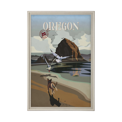 13611 - Oregon Go USA (XL) by Mercana Studio a Hand Embellished Decograph Framed Art Print under Glass
