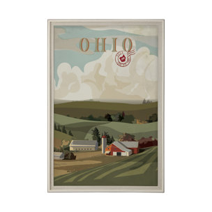 Ohio Go USA (XL) by Mercana Studio a Hand Embellished Decograph Framed Art Print under Glass