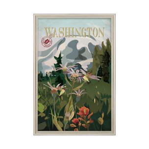 Washington Go USA (XL) by Mercana Studio a Hand Embellished Decograph Framed Art Print under Glass