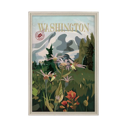 13613 - Washington Go USA (XL) by Mercana Studio a Hand Embellished Decograph Framed Art Print under Glass