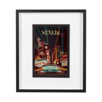 13660 - Nevada Go USA (M) by Mercana Studio a Framed Art Print Matted under Glass