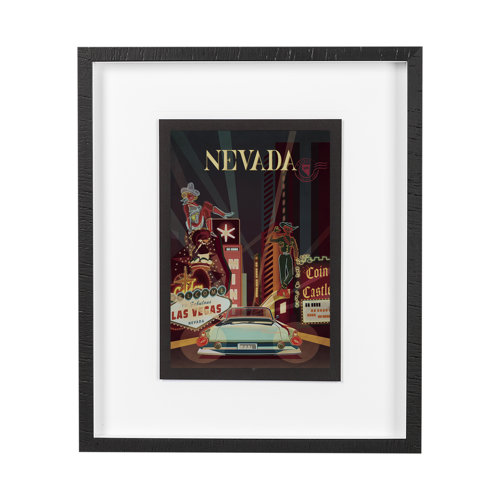 13660 - Nevada Go USA (M) by Mercana Studio a Framed Art Print Matted under Glass