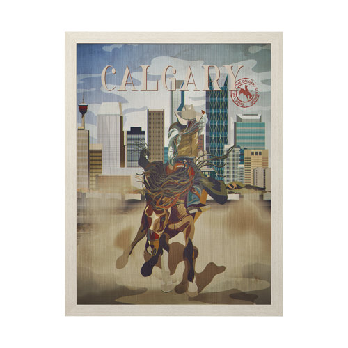 13694 - Calgary Go Canada (L) by Mercana Studio a Hand Embellished Decograph Framed Art Print