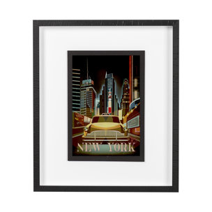 New York Go USA (M) by Mercana Studio a Framed Art Print Matted under Glass