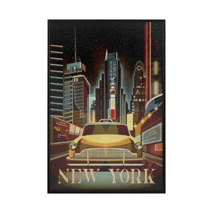 New York Go USA (SM) by Mercana Studio a Hand Embellished Decograph Framed Art Print