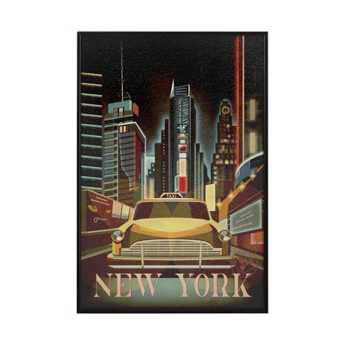 13701 - New York Go USA (SM) by Mercana Studio a Hand Embellished Decograph Framed Art Print