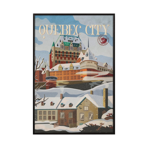 13703 - Quebec City Go Canada (SM) by Mercana Studio a Hand Embellished Decograph Framed Art Print