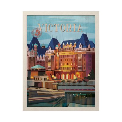 13730 - Victoria Go Canada (L) by Mercana Studio a Hand Embellished Decograph Framed Art Print