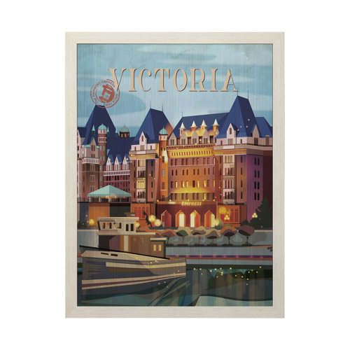 13730 - Victoria Go Canada (L) by Mercana Studio a Hand Embellished Decograph Framed Art Print