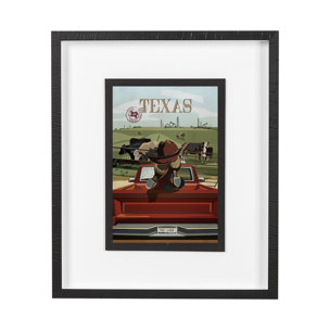 Texas Go USA (M) by Mercana Studio a Framed Art Print Matted under Glass