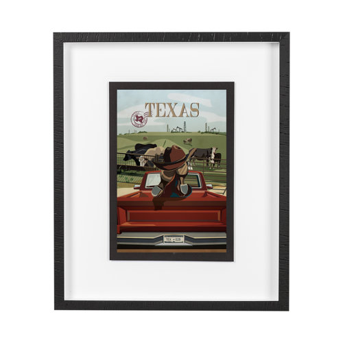 13733 - Texas Go USA (M) by Mercana Studio a Framed Art Print Matted under Glass