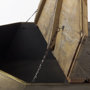 67092 - Esagono Octagonal Gold Metal-Clad Reclaimed Wood Coffee Table w/ Storage