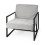 69453 - Armelle Gray Fabric Seat W/Black Metal Frame Accent Chair