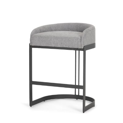 69455 - Hollyfield II Gray Fabric Seat W/ Gray Metal Base Counter Stool