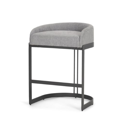 69455 - Hollyfield II Gray Fabric Seat W/ Gray Metal Base Counter Stool