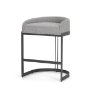 69455 - Hollyfield II Gray Fabric Seat W/ Gray Metal Base Counter Stool