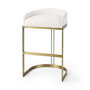 69456 - Hollyfield Cream Fabric Seat W/ Gold Metal Base Bar Stool