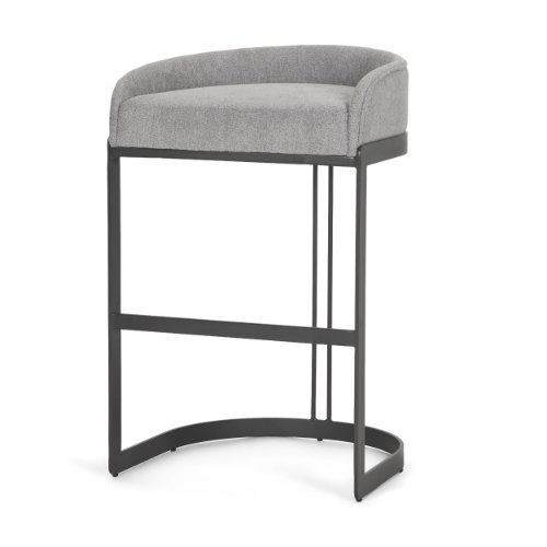 69457 - Hollyfield II Gray Fabric Seat W/ Gray Metal Base Bar Stool