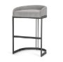 69457 - Hollyfield II Gray Fabric Seat W/ Gray Metal Base Bar Stool