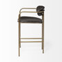 69362 - Parker Brown Faux Leather Seat Gold Metal Counter Stool