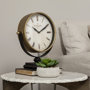63102 - Houston Gold Metal Half Moon Base Table Clock