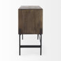 69194 - Glenn 38L x 16W x 30H Dark Brown Wood w/ Black Iron Frame, 2 Door Accent Cabinet