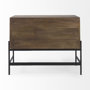 69194 - Glenn 38L x 16W x 30H Dark Brown Wood w/ Black Iron Frame, 2 Door Accent Cabinet