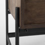 69194 - Glenn 38L x 16W x 30H Dark Brown Wood w/ Black Iron Frame, 2 Door Accent Cabinet