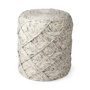 69449 - Esfera 17.7L x 15.7W x 15.7H Beige Chevron Woven Round Pouf