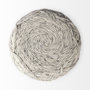 69449 - Esfera 17.7L x 15.7W x 15.7H Beige Chevron Woven Round Pouf