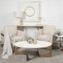68233-AB - Reinhold II 21L x 21W x 21H Round Live-Edge Marble Top and Gold Metal Base Side/End Table 