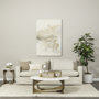 68232-AB - Reinhold 49" Round White Marble Top Gold Metal Base Coffee Table