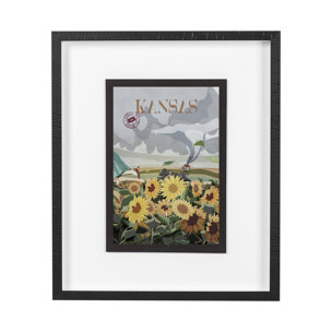 Kansas Go USA (M) by Mercana Studio a Framed Art Print Matted under Glass