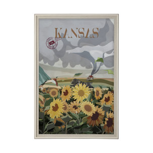 Kansas Go USA (XL) by Mercana Studio a Hand Embellished Decograph Framed Art Print under Glass
