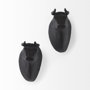 69076 - Taurus IV (Set of 2) Black Cast Aluminum Bull Wall Decor