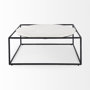 69213 - Austen 36L x 36W x 14.5H Round White Marble Top W/ Black Metal Frame Coffee Table