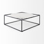 69213 - Austen 36L x 36W x 14.5H Round White Marble Top W/ Black Metal Frame Coffee Table