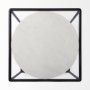 69214 - Austen 20L x 20W x 22H Round White Marble Top W/ Black Metal Frame Side Table