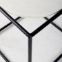 69214 - Austen 20L x 20W x 22H Round White Marble Top W/ Black Metal Frame Side Table
