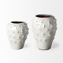 68908 - Julian Large Glossy White Ceramic Spoked Vase 