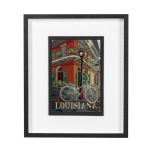 Louisiana Go USA (M) by Mercana Studio a Framed Art Print Matted under Glass
