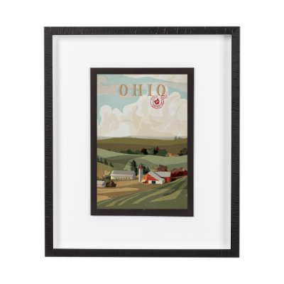 13583 - Ohio Go USA (M) by Mercana Studio a Framed Art Print Matted under Glass