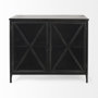69129 - Poppy III 40L x 16W Black Metal With Glass Door Accent Cabinet