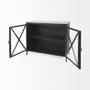 69129 - Poppy III 40L x 16W Black Metal With Glass Door Accent Cabinet