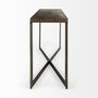 69183 - Faye 50L x 15W x 30H Medium Brown Wood W/Antique Nickel Metal Base Console Table