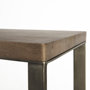 69183 - Faye 50L x 15W x 30H Medium Brown Wood W/Antique Nickel Metal Base Console Table